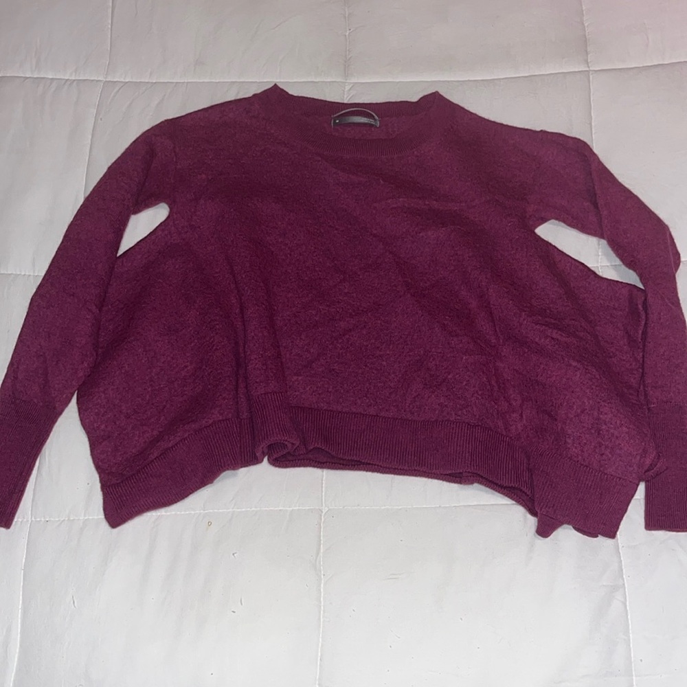 By Anthropologie 100% Marino wool purple sweater size XSmall  EUC